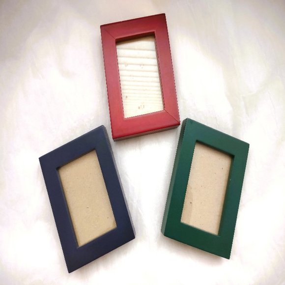 New Set 3 Small Picture Frames (Red, Blue, Green) - Picture 1 of 5